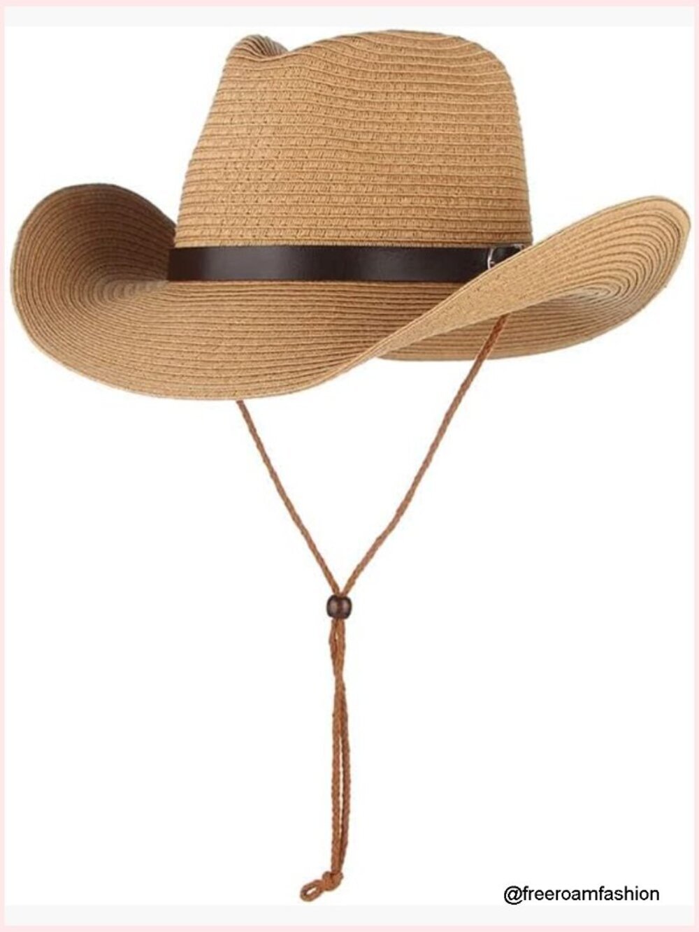 Wide Brim Straw Cowboy Hat UPF 50+ Packable Windproof Shapeable Beach Cap